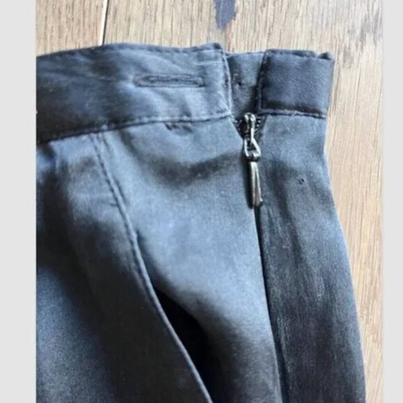 Merona 100% Silk Wide Leg Pants Size 10 Black Luxe Lounge Trousers Side Zip - Picture 7 of 7